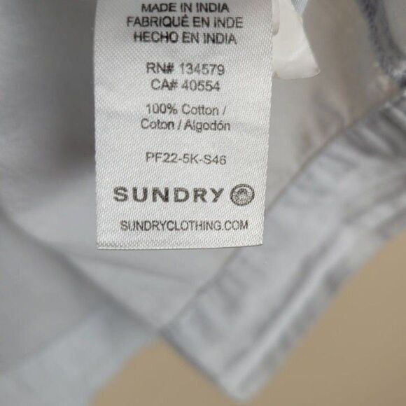 Sundry Size M Flutter Sleeve Button Top Rain Light Blue Short Sleeve - Picture 10 of 12